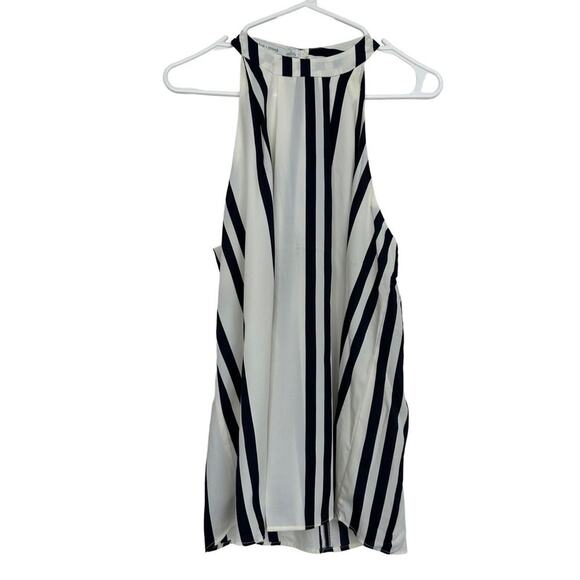 NWOT Bishop + Young Striped High Neck Crop Tank in Navy Stripe, Size Large - Picture 3 of 8